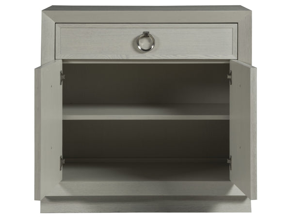 Lexington Artistica Home Zeitgeist White Oak Door Chest - Unique Mixed Media Design With Adjustable Shelf And Ventilated Back Antiqued White Wood 2140-974