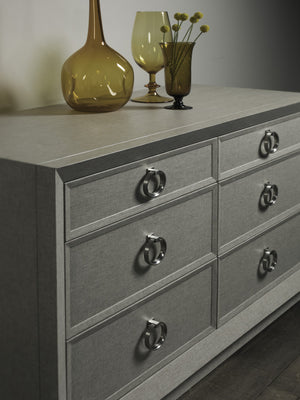 Lexington Artistica Home Zeitgeist Linen Double Dresser - Elegant Design With Six Self-closing Drawers And Unique Finishes Antique Linen Wood 2141-222