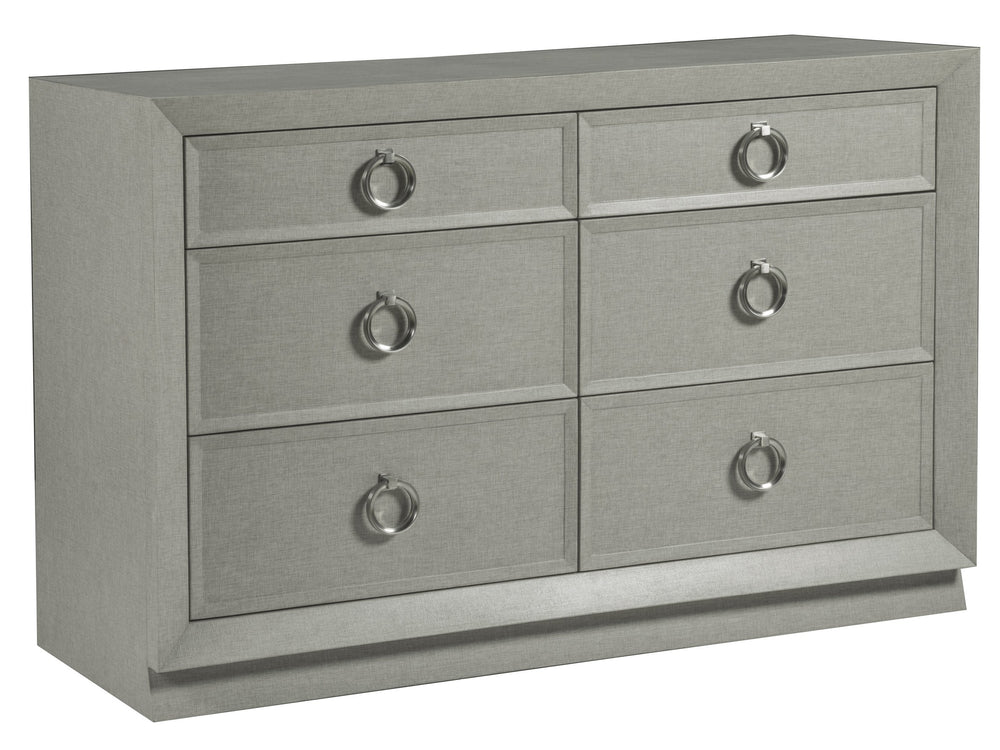 Lexington Artistica Home Zeitgeist Linen Double Dresser - Elegant Design With Six Self-closing Drawers And Unique Finishes Antique Linen Wood 2141-222
