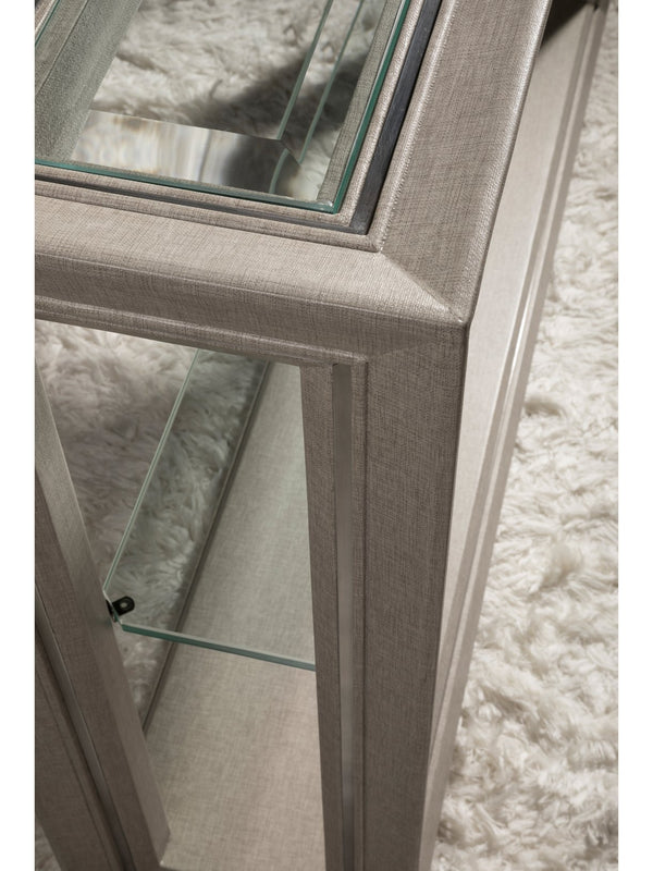 Lexington Artistica Home Zeitgeist Linen Console Table - Elegant Artistry With Glass Top, Unique Textures & Modern Design Antique Linen Wood 2141-966