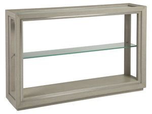 Lexington Artistica Home Zeitgeist Linen Console Table - Elegant Artistry With Glass Top, Unique Textures & Modern Design Antique Linen Wood 2141-966