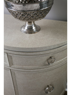 Lexington Artistica Home Zeitgeist Linen Demilune Chest - Elegant Hardwood Design With Soft-close Drawers & Adjustable Shelves Antique Linen Wood 2141-972
