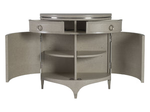 Lexington Artistica Home Zeitgeist Linen Demilune Chest - Elegant Hardwood Design With Soft-close Drawers & Adjustable Shelves Antique Linen Wood 2141-972