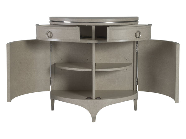 Lexington Artistica Home Zeitgeist Linen Demilune Chest - Elegant Hardwood Design With Soft-close Drawers & Adjustable Shelves Antique Linen Wood 2141-972