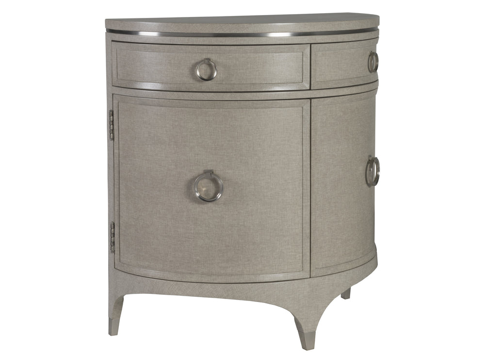 Lexington Artistica Home Zeitgeist Linen Demilune Chest - Elegant Hardwood Design With Soft-close Drawers & Adjustable Shelves Antique Linen Wood 2141-972