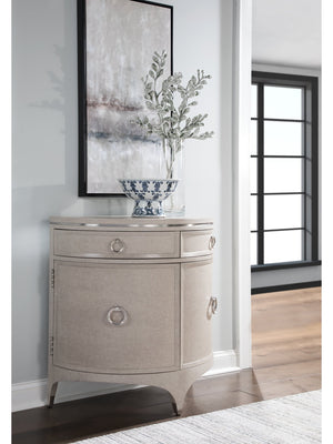 Lexington Artistica Home Zeitgeist Linen Demilune Chest - Elegant Hardwood Design With Soft-close Drawers & Adjustable Shelves Antique Linen Wood 2141-972