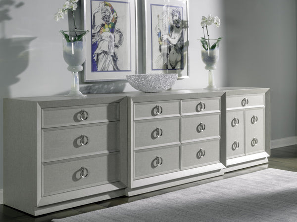 Lexington Artistica Home Zeitgeist Elegant Hall Chest With Unique Linen Finish And Self-closing Drawers For Stylish Storage Antique Linen Wood 2141-973