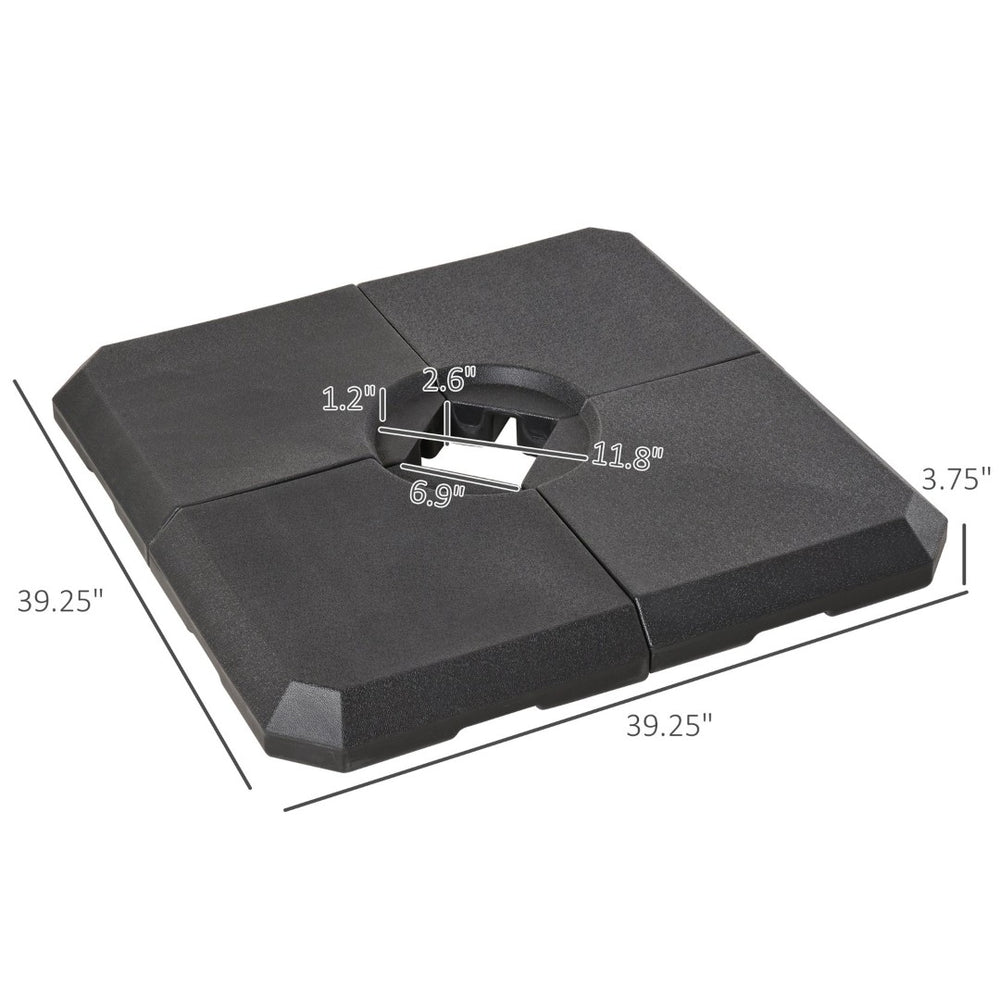 English Elm Heavy Duty Outdoor Cantilever Umbrella Base with Fillable Sand or Water Weight Bags T3971P386624