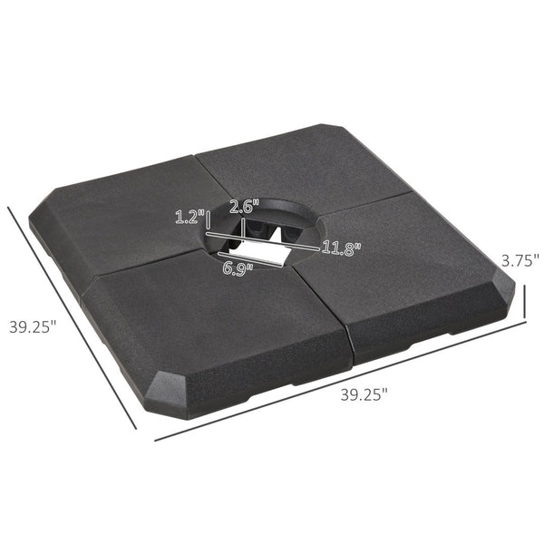 English Elm Heavy Duty Outdoor Cantilever Umbrella Base with Fillable Sand or Water Weight Bags T3971P386624