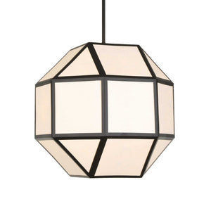 Uttermost Uttermost Hoi an Japandi Geometric Chandelier Matte Black Ivory Shade 4 Light 21417