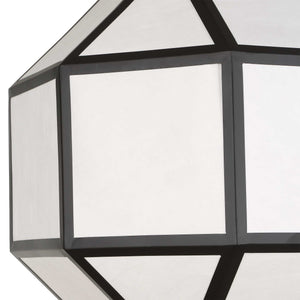 Uttermost Hoi an Japandi Geometric Chandelier Matte Black Ivory Shade 4 Light