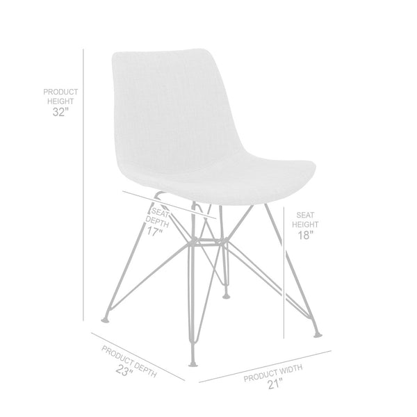 English Elm Palmetto High-back Upholstered Dining Chair Gray Woven Fabric with Powder-coated Frame B2736P464884