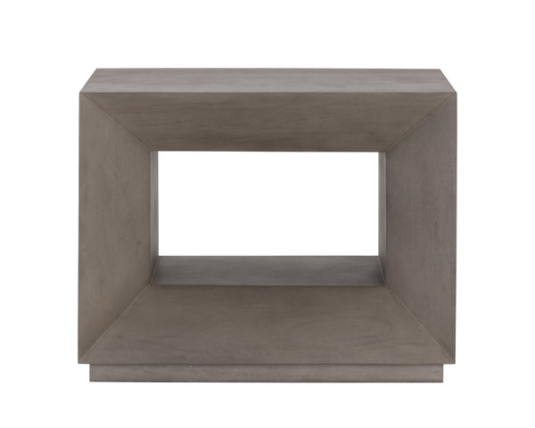 Sunpan Thales Nightstand - Modern Geometric Design in Solid Acacia Wood for Elegant Bedroom Décor Grey