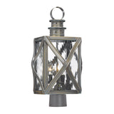 Artistic Lighting 19'' High 3-Light Outdoor Post Light - Olde Bay Finish with Clear Water Glass 2143-WB Elk Lighting