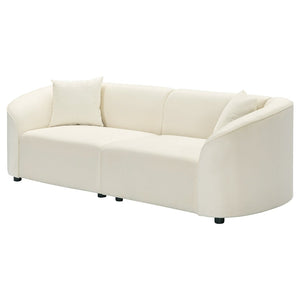 English Elm Package Curved Sculptural Sofa Soft Off-white Upholstered Modern Living Room Seating Beige N767P232385B
