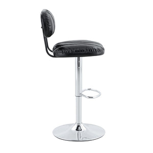 English Elm Set of 2 Adjustable Pu Leather Barstools with Chrome Base for Kitchen or Home Bar Black,Silver W3875P378576