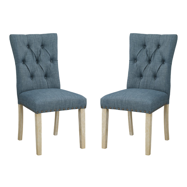 OSP Home Furnishings Preston Dining Chair  - Set of 2 Indigo