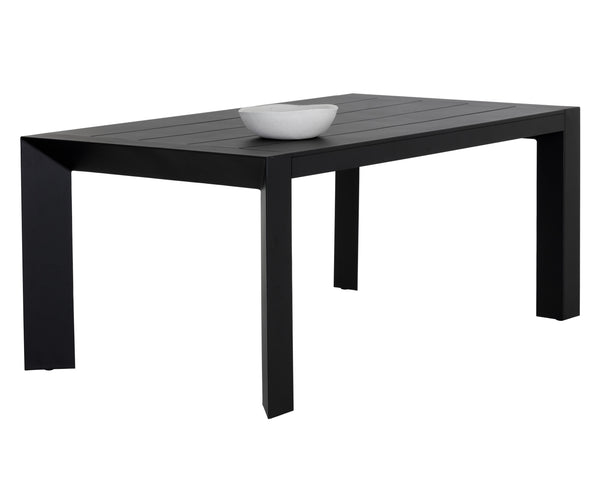 Sunpan Merano Dining Table - Modern Design with Sleek Lines and Durable Powder Coated Aluminum Frame Black