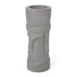 Christopher Knight Home® - Noble House - Poulan Outdoor Polynesian Decorative Planter, Stone Gray