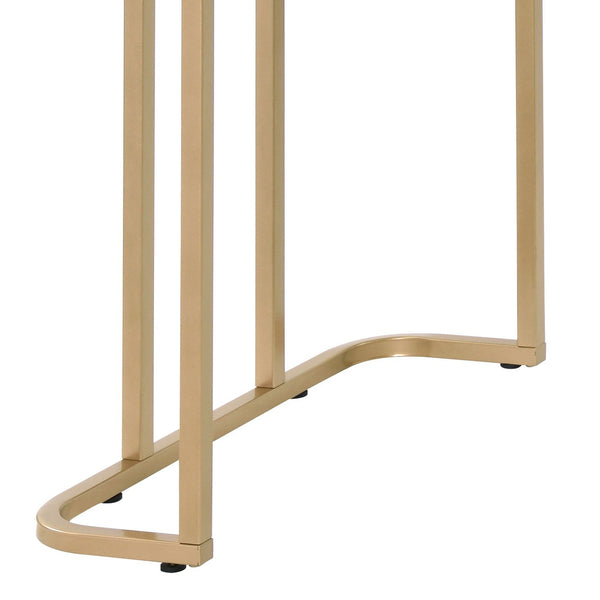 English Elm Estie Sleek White & Gold Writing Desk — Open-Base Rectangular Metal Frame, MDF Top, 70lb Limit B2726P272972