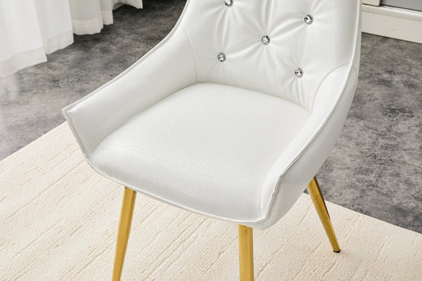 English Elm Crocodile Textured Pu Leather Accent Chair Diamond Tufted with Chrome Metal Legs W3493P456362