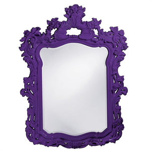 Howard Elliott Turner Mirror - Ornate Antique Frame With Beveled Glass For Stylish Home Decor & Entryway Elegance Purple Polyurethane 2147rp-howard-elliott