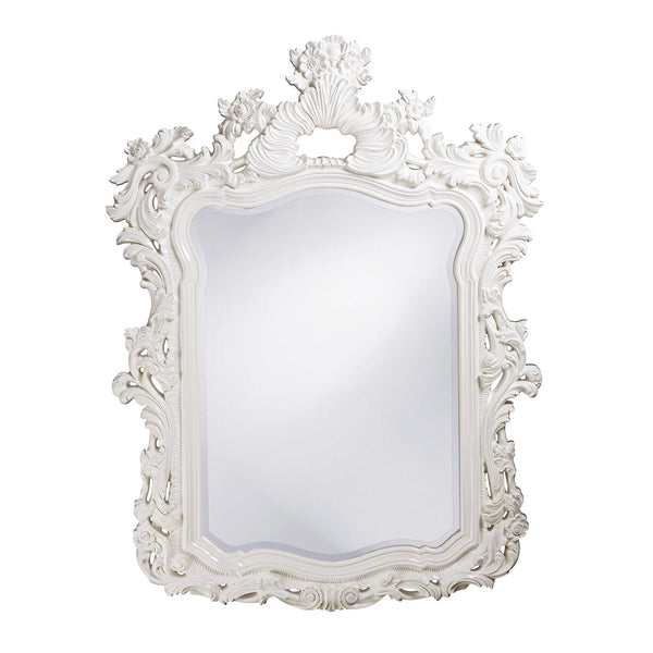 Howard Elliott Turner Mirror - Ornate Antique Frame With Beveled Glass For Stylish Home Decor & Entryway Elegance White Polyurethane 2147w-howard-elliott