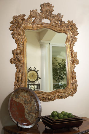 Howard Elliott Turner Mirror - Ornate Antique Frame With Beveled Glass For Stylish Home Decor & Entryway Elegance Gold Polyurethane 2147-howard-elliott