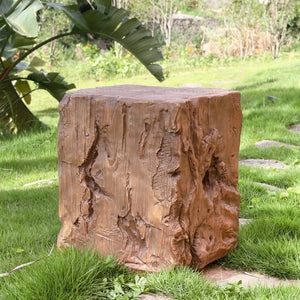 English Elm Christopher Knight Home® - Amira Magnesium Oxide Stump Side Table Brown — All-Weather, Eco-Friendly Rustic Plant Stand Durable N775P300868B