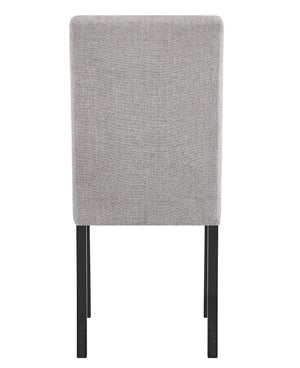 English Elm 5pc Contemporary Dining Set Rectangular Table with Gray Upholstered Chairs and Two-Tone Black Wood Frame B011S01418