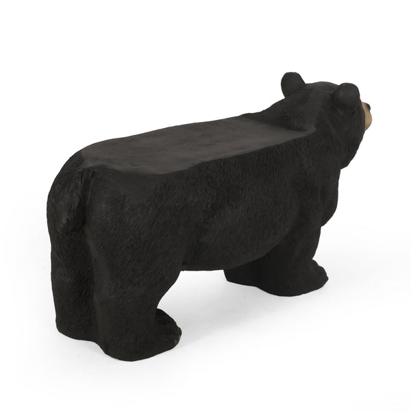 English Elm Christopher Knight Home® - MGO Bear Bench Lightweight Concrete Outdoor Bench in Matte Black with Detailed Bear Design, 31.75" W 72985.00