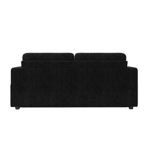 English Elm Sofas for Living Room Chenille Three Seat Couch with Usb Charging Storage and Cup Holder Black W395S00144