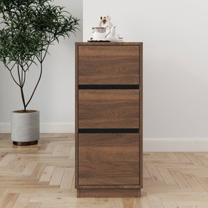 English Elm Kitchen Small Sideboard Countertop Organizer with Sliding Glass Doors, 3 Drawers & Display Shelf, Modern Storage Cabinet W331P289098