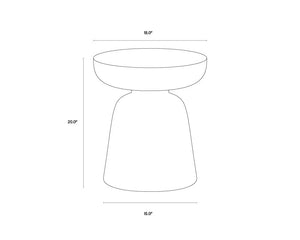 Sunpan Lucida End Table - Contemporary Concrete Design for Indoor and Covered Outdoor Spaces, Unique Style Marble Look / White