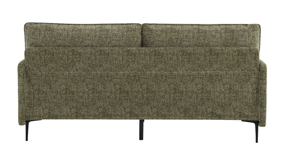 English Elm Dalton Green Chenille Sofa with Tufted Compressed Cushions, 2 Accent Pillows, Metal Legs, 440lb Capacity B2726P406277