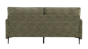 English Elm Dalton Green Chenille Sofa with Tufted Compressed Cushions, 2 Accent Pillows, Metal Legs, 440lb Capacity B2726P406277