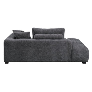 English Elm Chosen Gray Chenille Sectional Sofa Modular 2-Chaise with Ottoman, Toss Pillows, Pocket Coil Seats, 149"W x32"H B2726S00427
