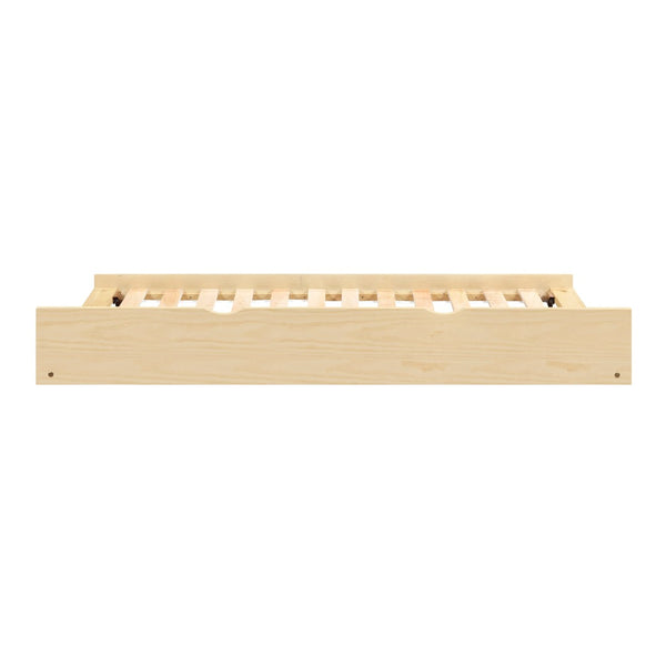English Elm Modern Twin Platform Bed with Bookcase Headboard in Warm Natural Pine Wood Finish B011S02422
