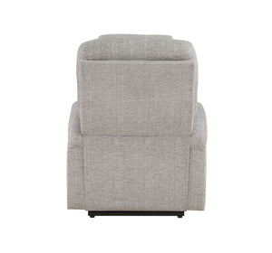 English Elm Light Gray Plush Chenille Recliner with Power Lift, Massage, Dual Cup Holders & Pocket Coil Comfort B2726P405681