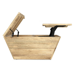 English Elm Abba Solid Mango Wood Lift Top Coffee Table with Dual Hidden Storage Compartments Natural B136P429093