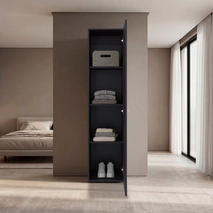 English Elm Home Freestanding Tall Linen Cabinet Four Shelves Slim Organizer for Bathroom Bedroom B070P487566