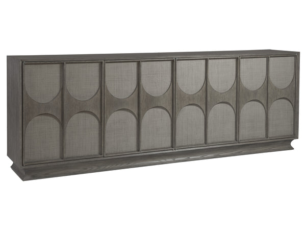 Lexington Artistica Home Monstuart Long Media Console: Exquisite Mid-century Modern Credenza With Custom Storage Solutions Gray Wood 2150-907