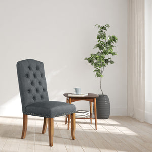 OSP Home Furnishings Jessica Tufted Dining Chair Charcoal