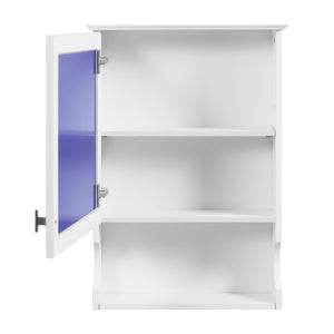 English Elm 20'' Half-Moon Wall Medicine Cabinet with Mirror, Solid Wood Frame, Soft-Close Hinges, Space-Saving Elegance White N710P313827K