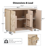 English Elm K&K 51.2"W Ash Veneer (Not Cheap Paper) Solid Wood Handwoven Kitchen Island With Drop Leaf, Coastal Kitchen Island On Wheels With Internal Storage Rack, Rolling Kitchen Cart, Nature Wood