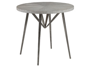 Lexington Artistica Home Alfie Round End Table - Unique Handcrafted Design With Antique Iron Base And Elegant Mahogany Top Creamy White Wood 2154-953