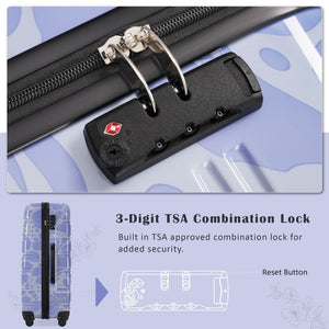 English Elm Hardshell Polycarbonate Luggage Set Three Piece Tsa Lock Spinner Travel Suitcases Blue N732P306618C