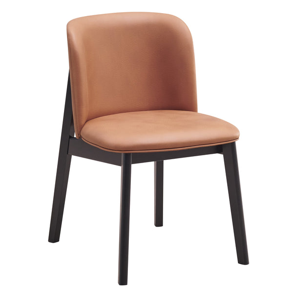 English Elm Camel Padded Side Chair Set of 2 — Camel Microfiber Seats, Black Frame, Ergonomic Comfort & Durable Design B062P209252