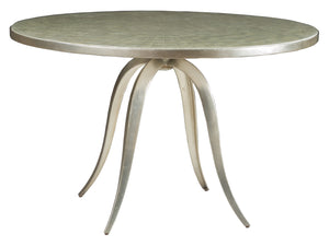 Lexington Artistica Home Capiz Round Dining Table - Stunning Art Deco Design With Unique Capiz Shell Inlay And Foil Finish Champagne Wood 2155-870c
