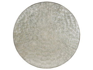 Lexington Artistica Home Capiz Round Dining Table - Stunning Art Deco Design With Unique Capiz Shell Inlay And Foil Finish Champagne Wood 2155-870c